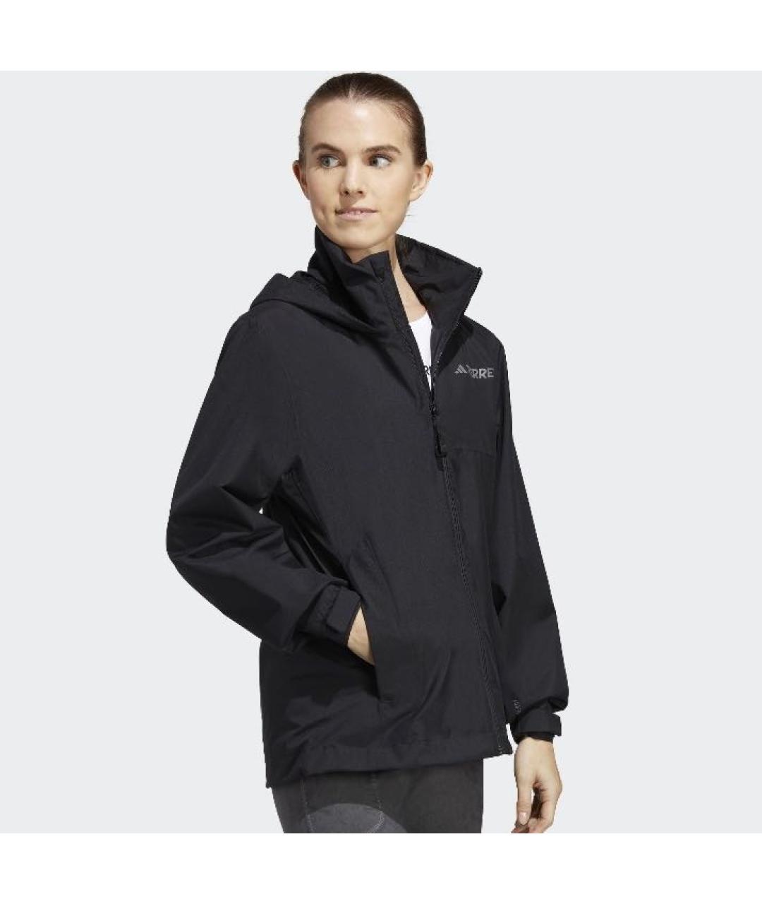 ADIDAS Черная полиэстеровая куртка, фото 5