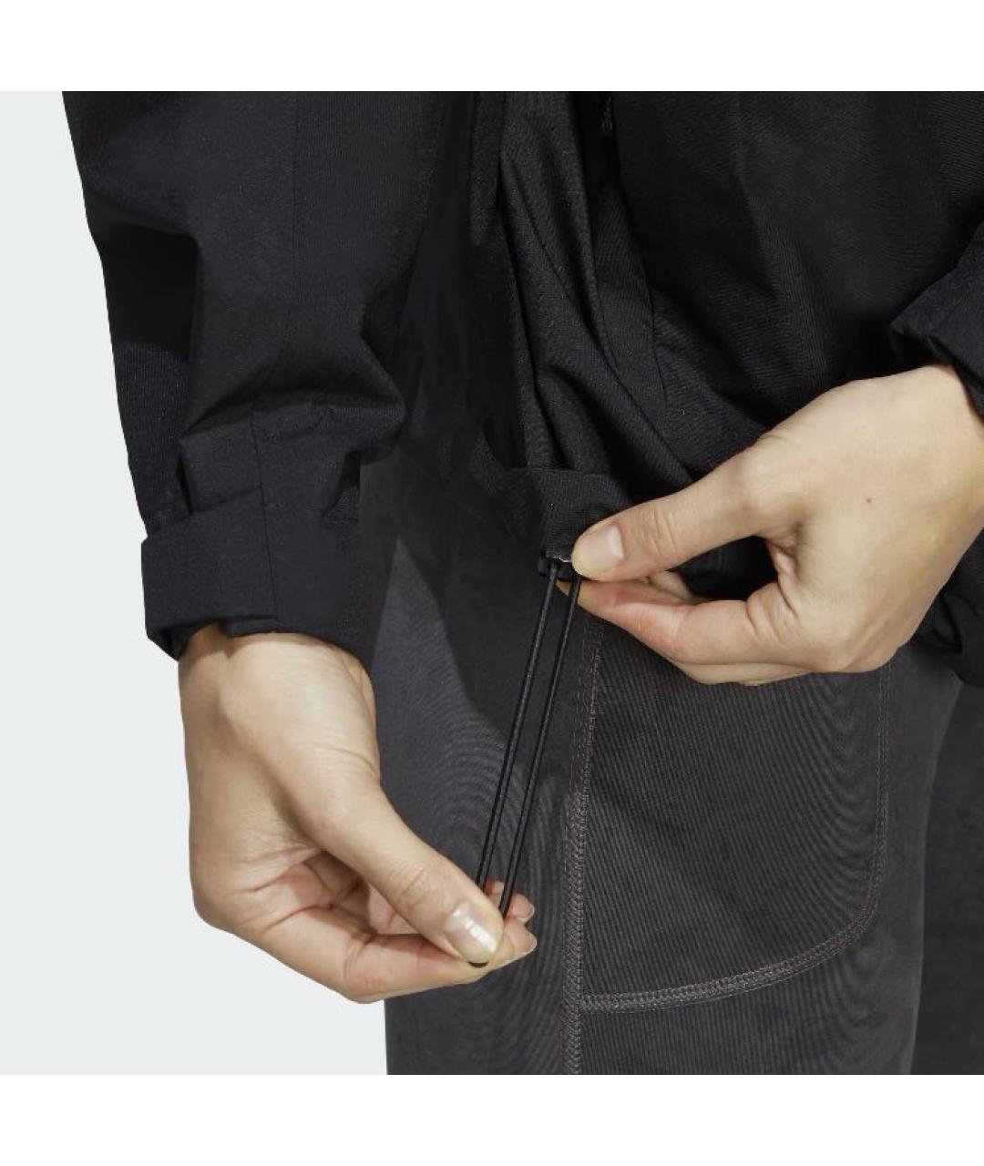 ADIDAS Черная полиэстеровая куртка, фото 7