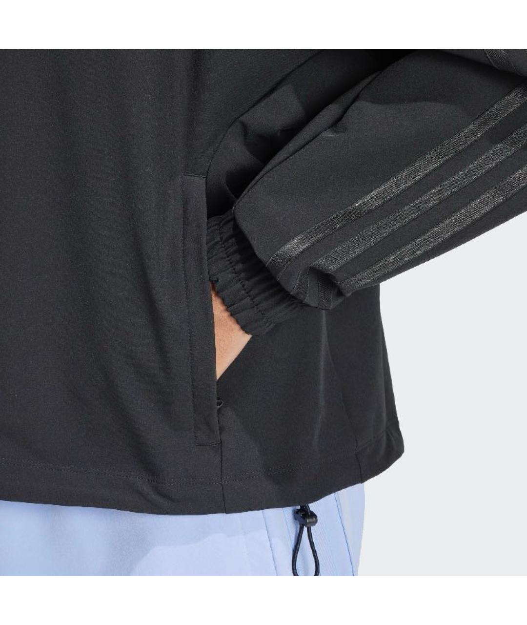 ADIDAS Черная синтетическая куртка, фото 5