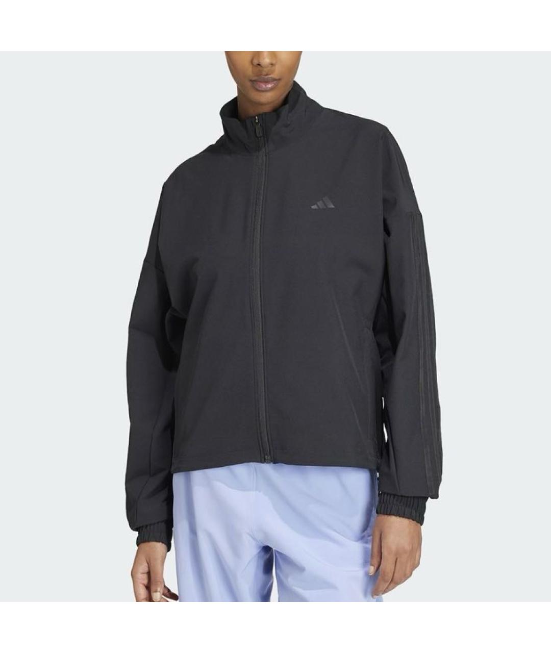 ADIDAS Черная синтетическая куртка, фото 2