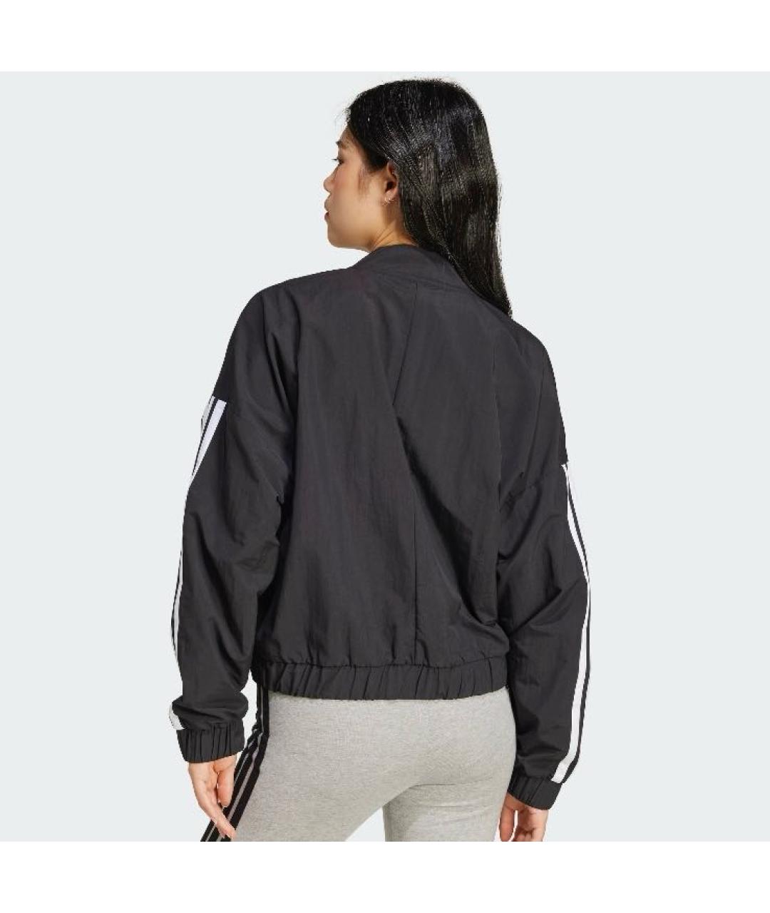 ADIDAS Черная полиамидовая куртка, фото 3