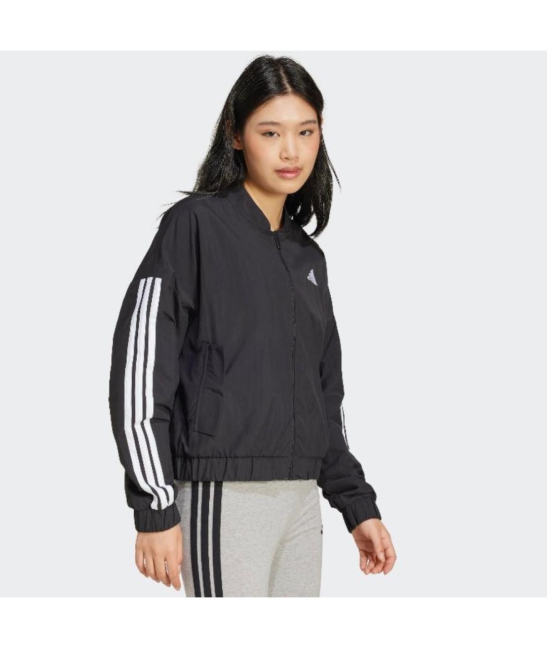 ADIDAS Черная полиамидовая куртка, фото 4