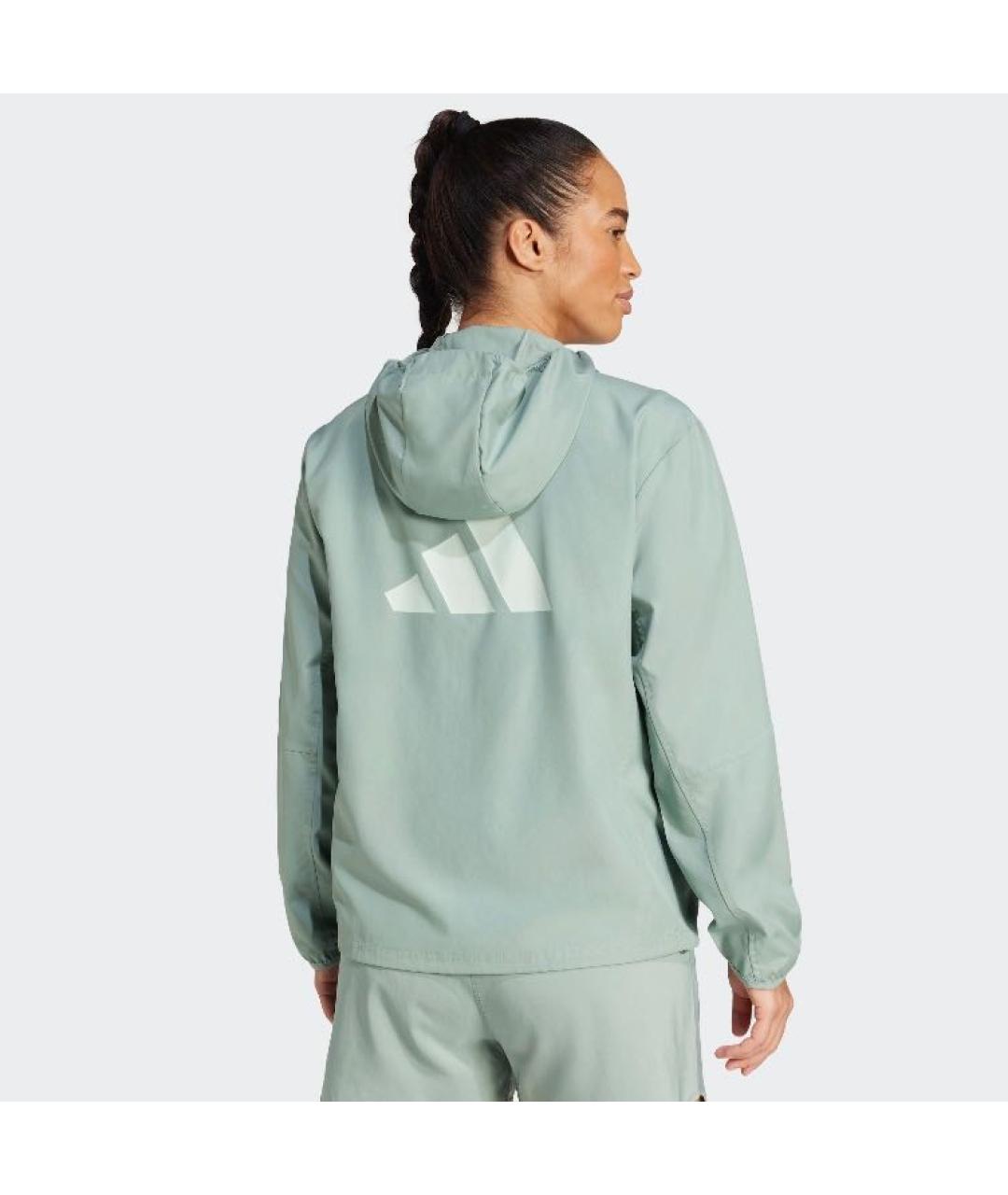 ADIDAS Зеленая полиэстеровая куртка, фото 3