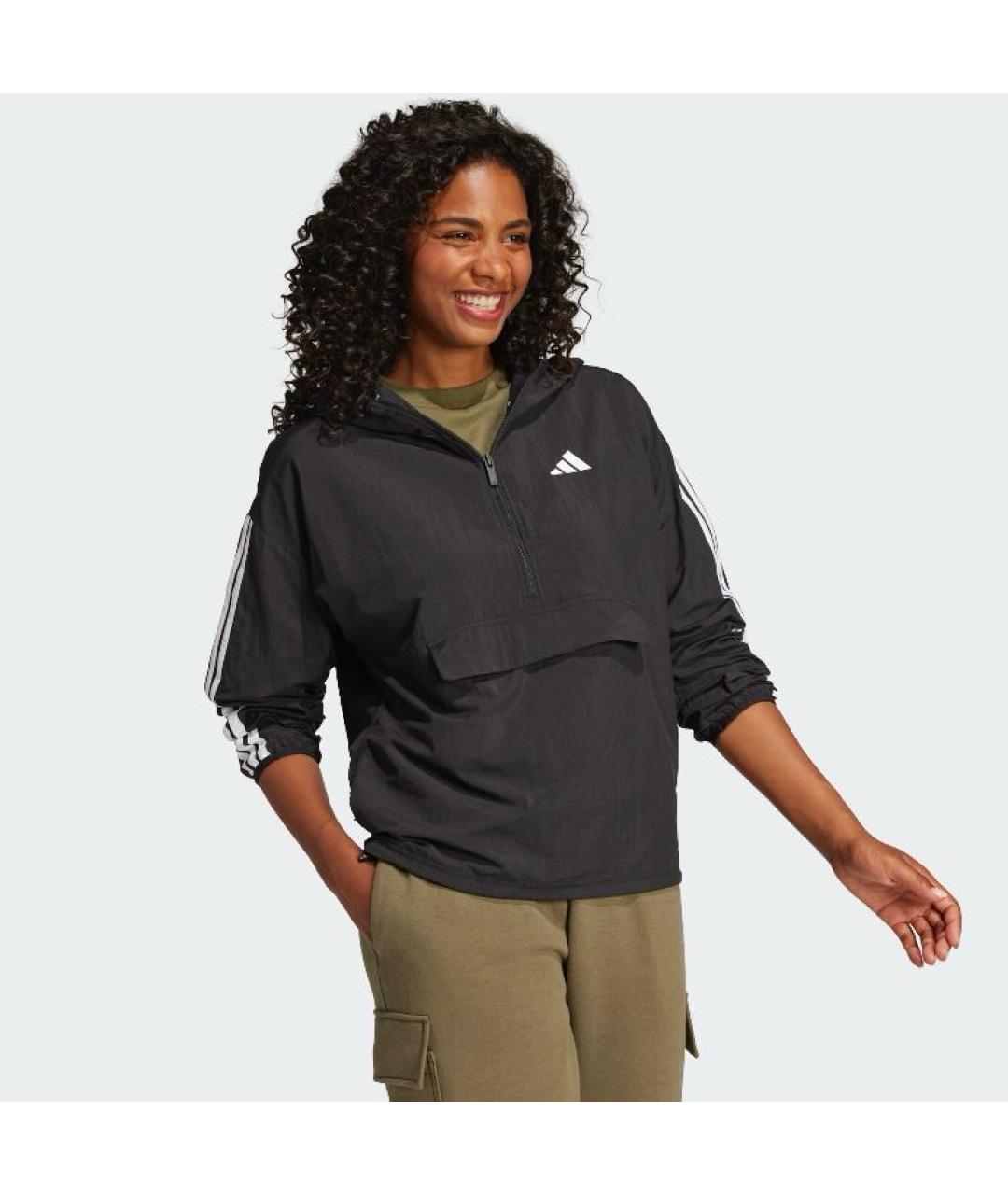 ADIDAS Черная полиамидовая куртка, фото 4