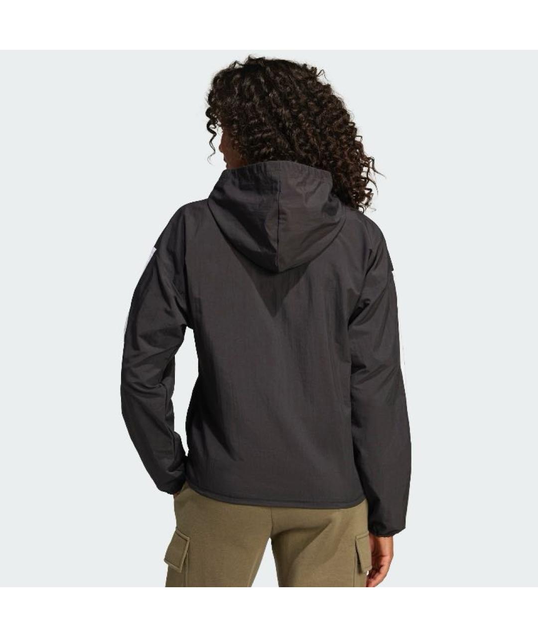 ADIDAS Черная полиамидовая куртка, фото 3