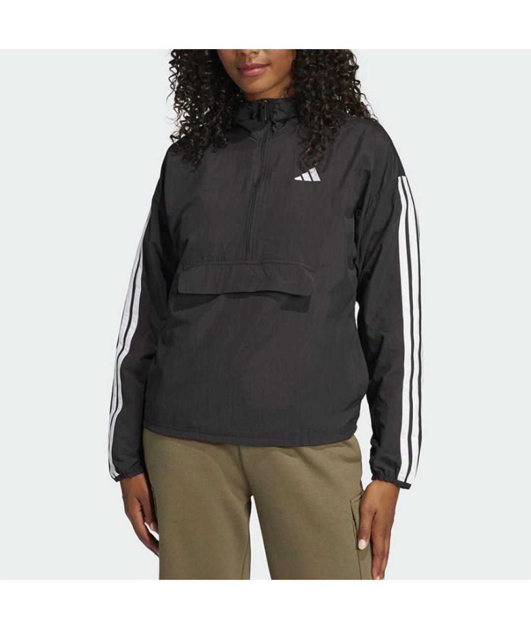 ADIDAS Черная полиамидовая куртка, фото 2