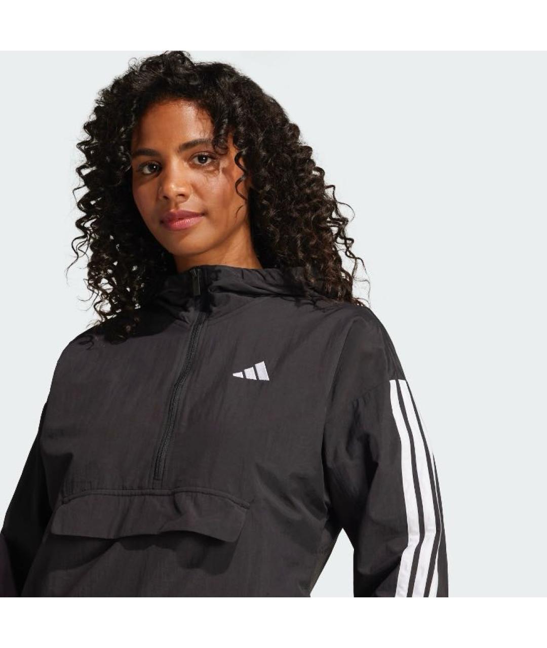 ADIDAS Черная полиамидовая куртка, фото 6