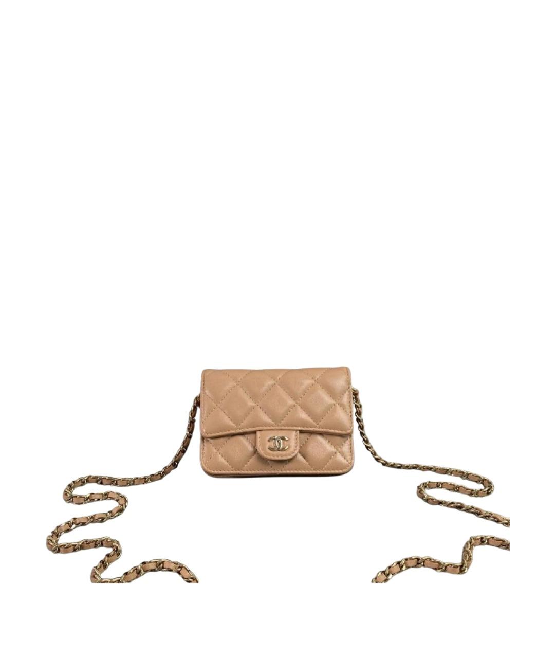 CHANEL Бежевая кожаная поясная сумка, фото 1