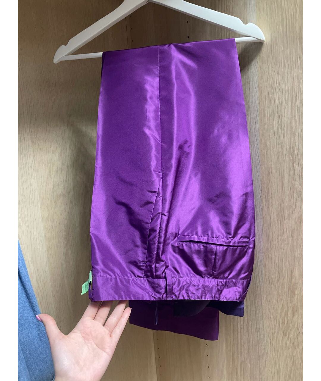 PRADA Фиолетовые шелковые прямые брюки, фото 5