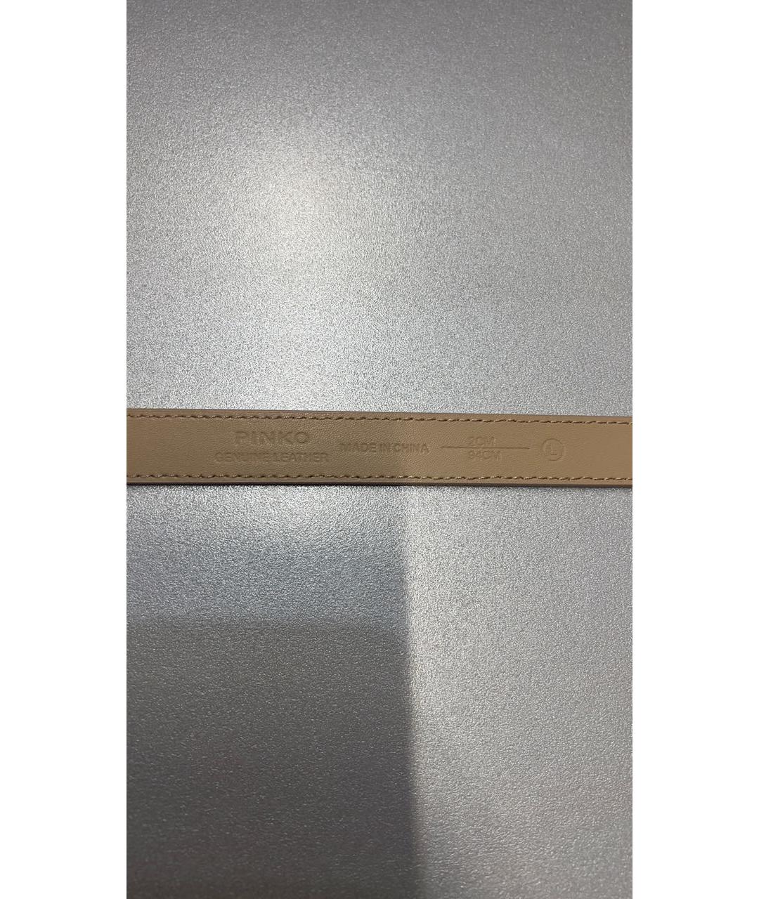 PINKO Бежевый кожаный ремень, фото 3