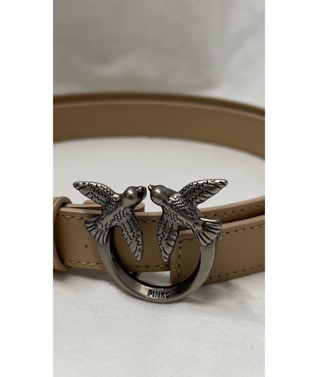 PINKO Бежевый кожаный ремень, фото 4