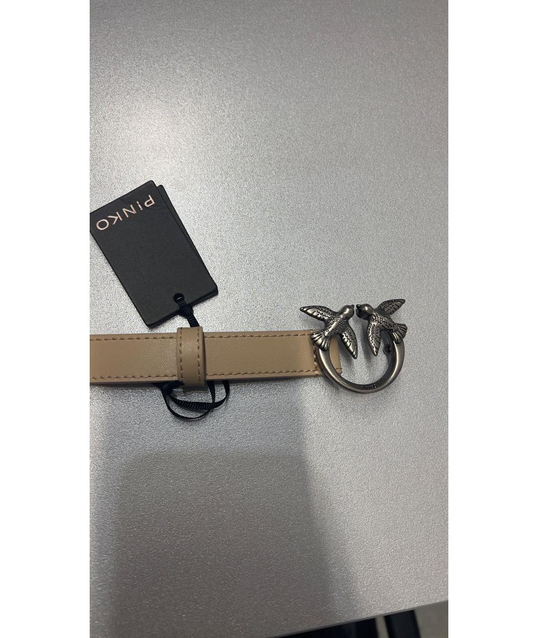PINKO Бежевый кожаный ремень, фото 2