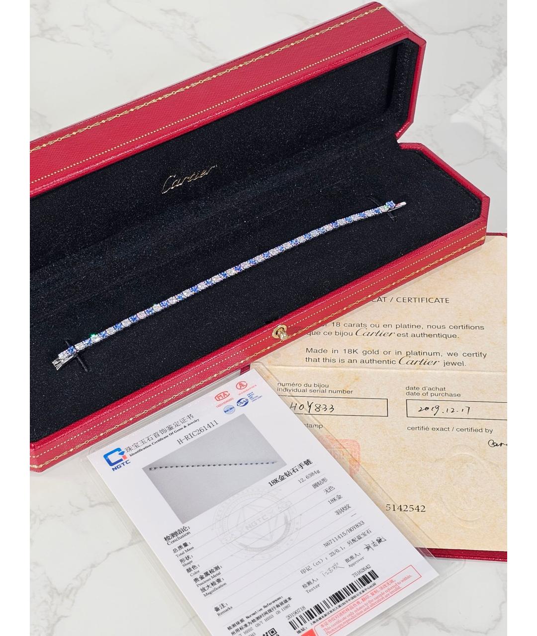 CARTIER Серебрянный браслет из белого золота, фото 2