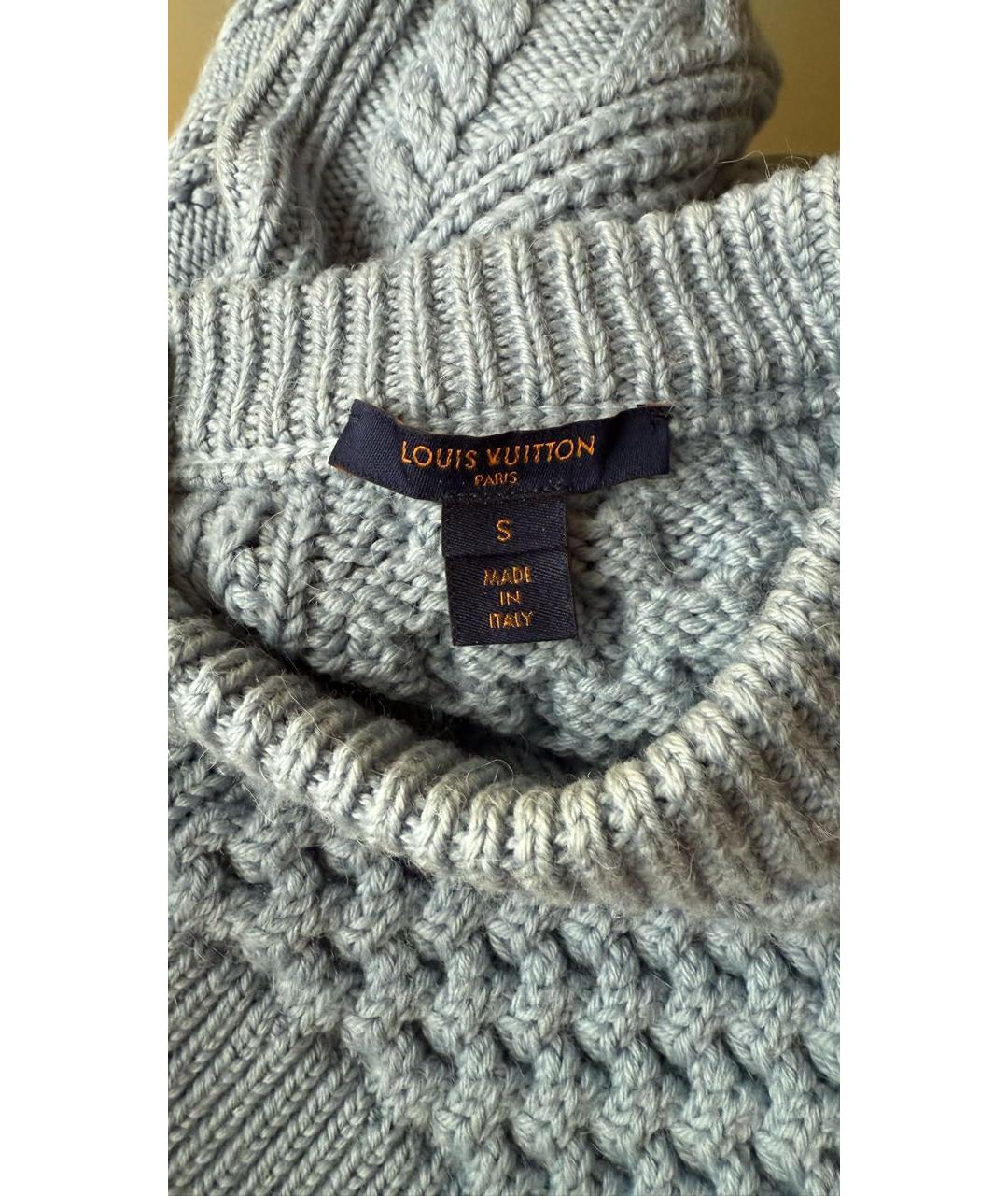 LOUIS VUITTON Голубой шерстяной джемпер / свитер, фото 4