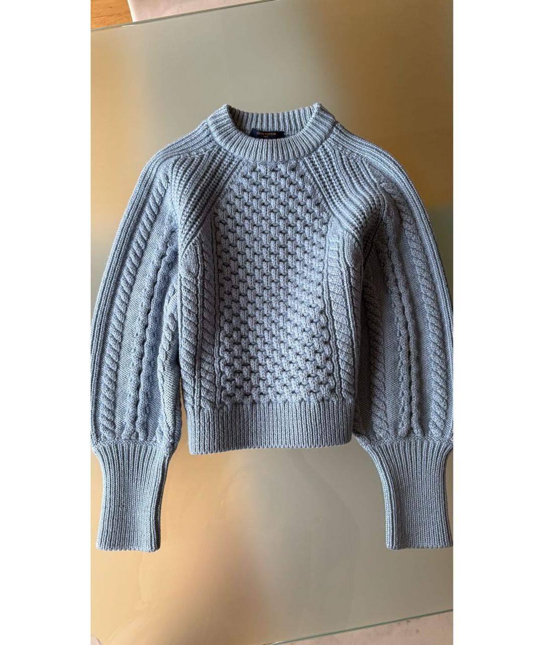 LOUIS VUITTON Голубой шерстяной джемпер / свитер, фото 6