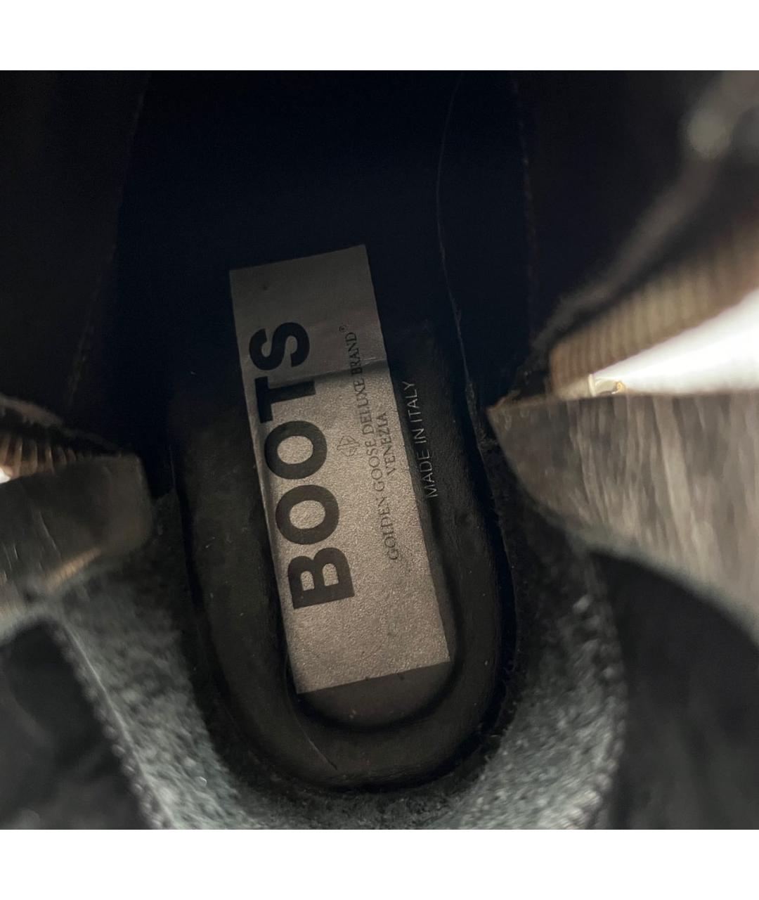 GOLDEN GOOSE DELUXE BRAND Серебряные кожаные ботинки, фото 7