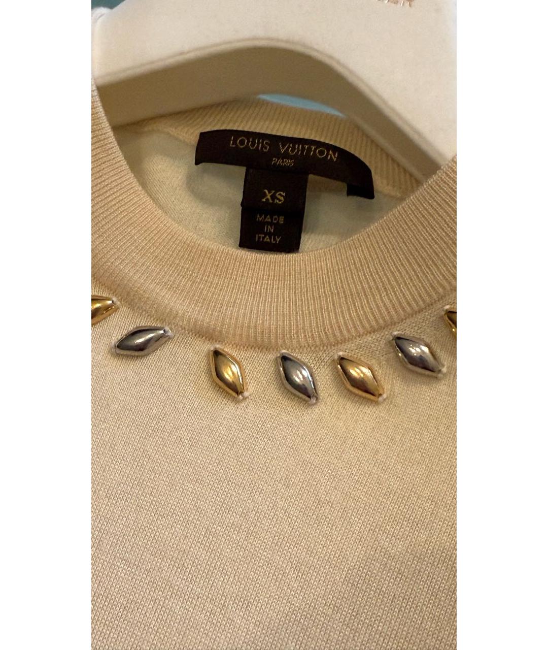 LOUIS VUITTON Бежевый кашемировый джемпер / свитер, фото 3