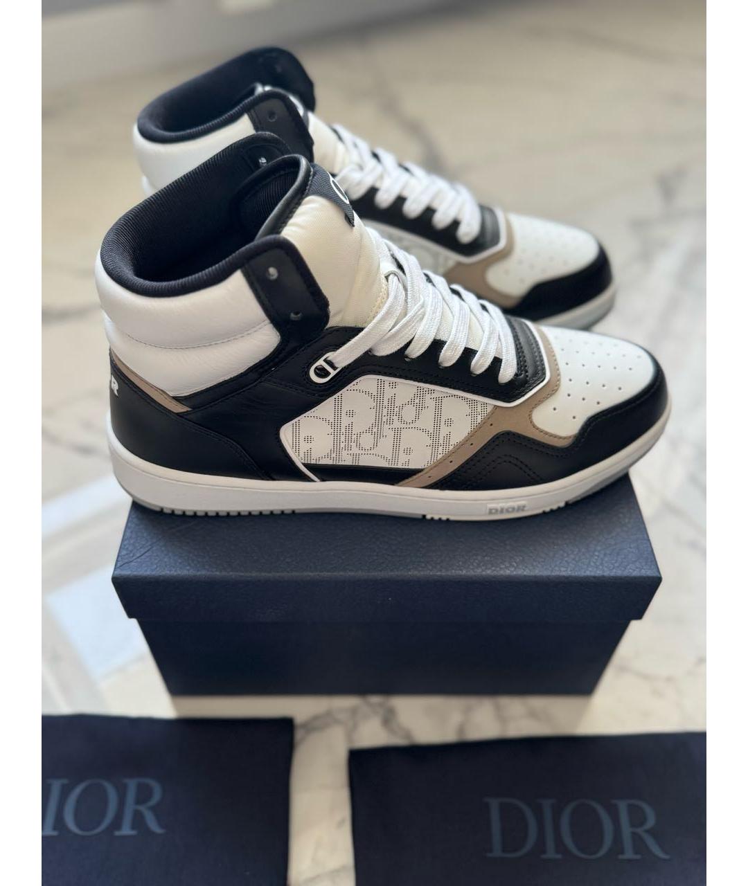 CHRISTIAN DIOR Белые кожаные высокие кроссовки / кеды, фото 8