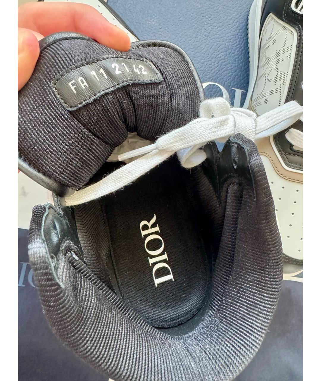 CHRISTIAN DIOR Белые кожаные высокие кроссовки / кеды, фото 6