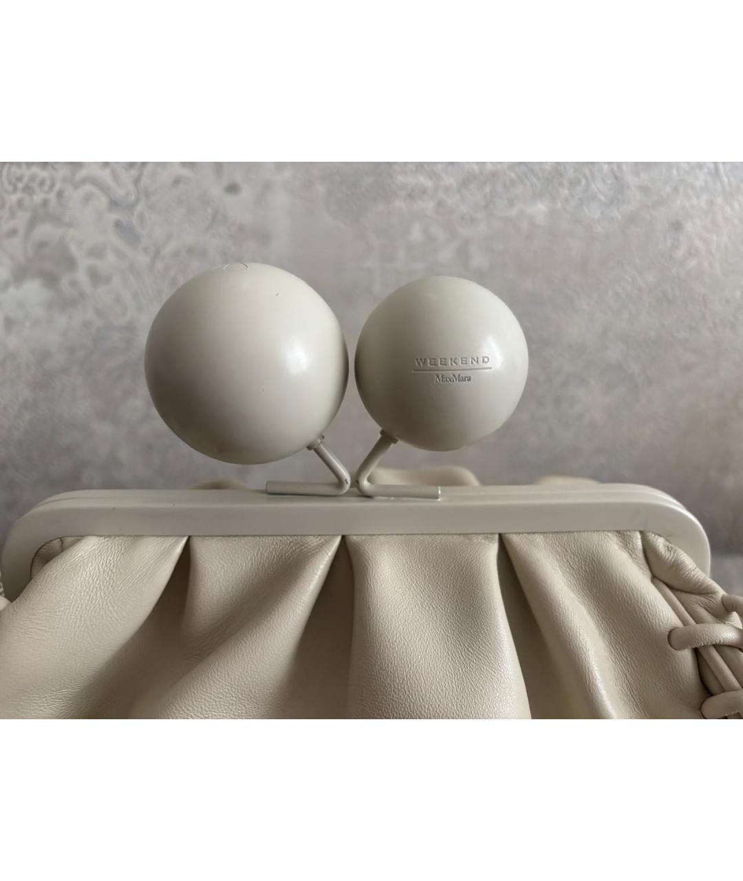 MAX MARA Бежевая кожаная сумка через плечо, фото 2