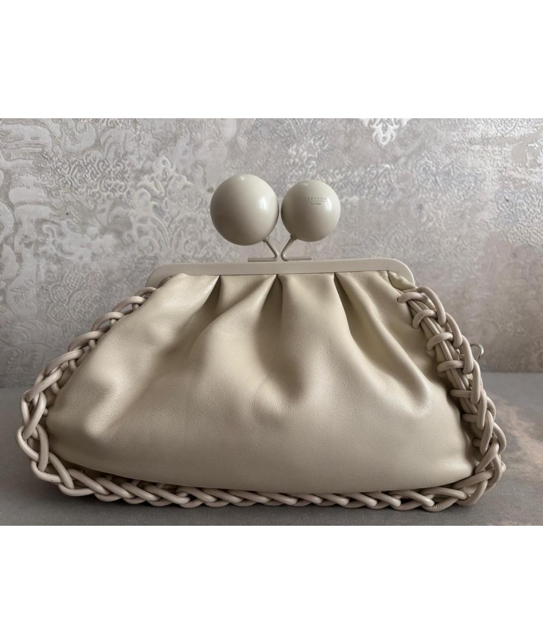 MAX MARA Бежевая кожаная сумка через плечо, фото 4