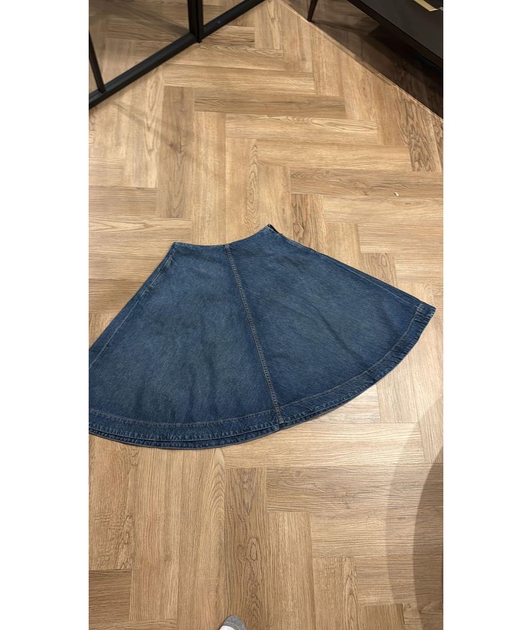 KHAITE Темно-синяя деним юбка миди, фото 2
