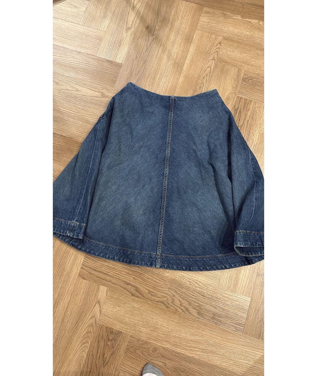 KHAITE Темно-синяя деним юбка миди, фото 3