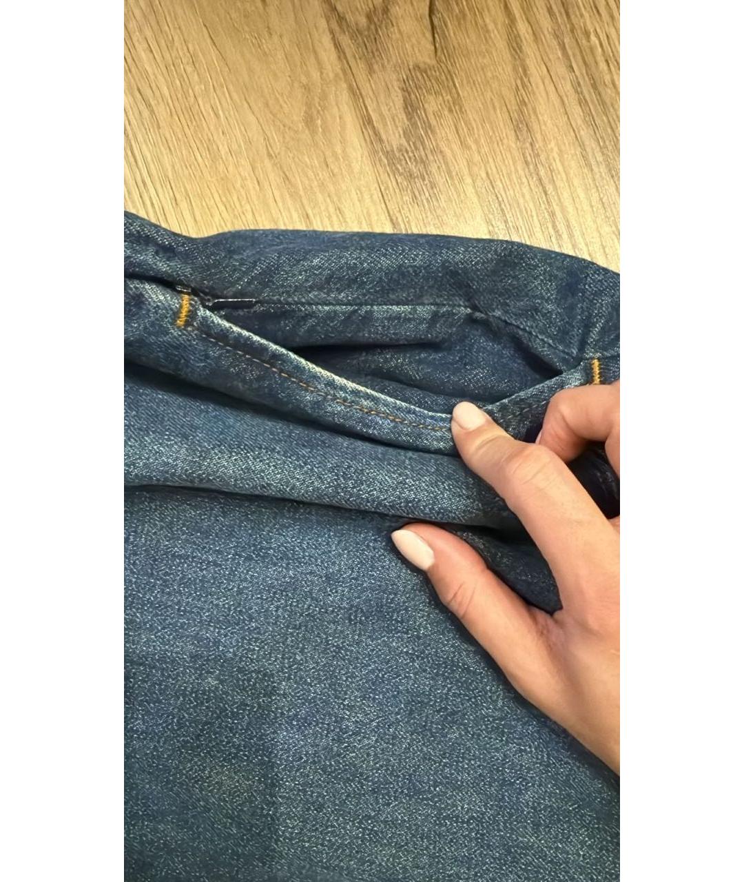 KHAITE Темно-синяя деним юбка миди, фото 5