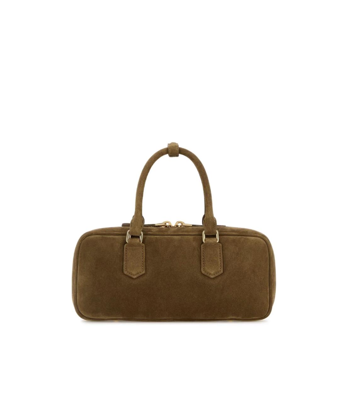 MIU MIU Хаки замшевая сумка с короткими ручками, фото 2