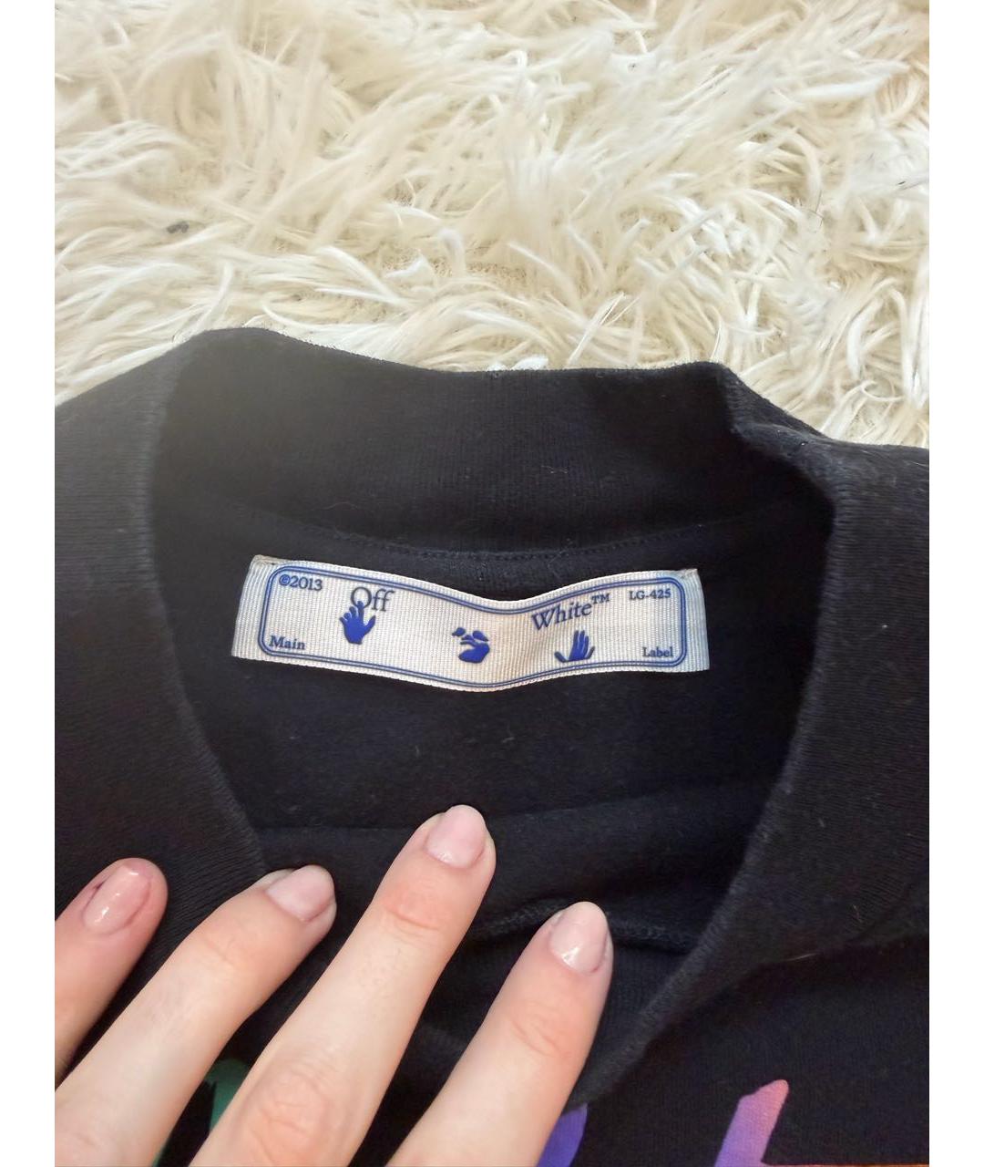 OFF-WHITE Черная хлопковая футболка, фото 2