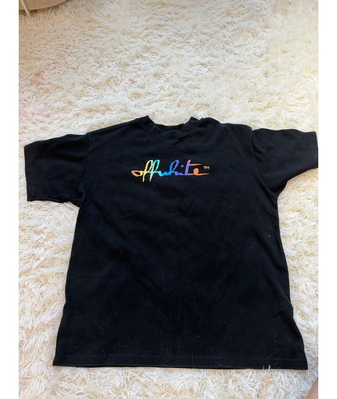 OFF-WHITE Черная хлопковая футболка, фото 4