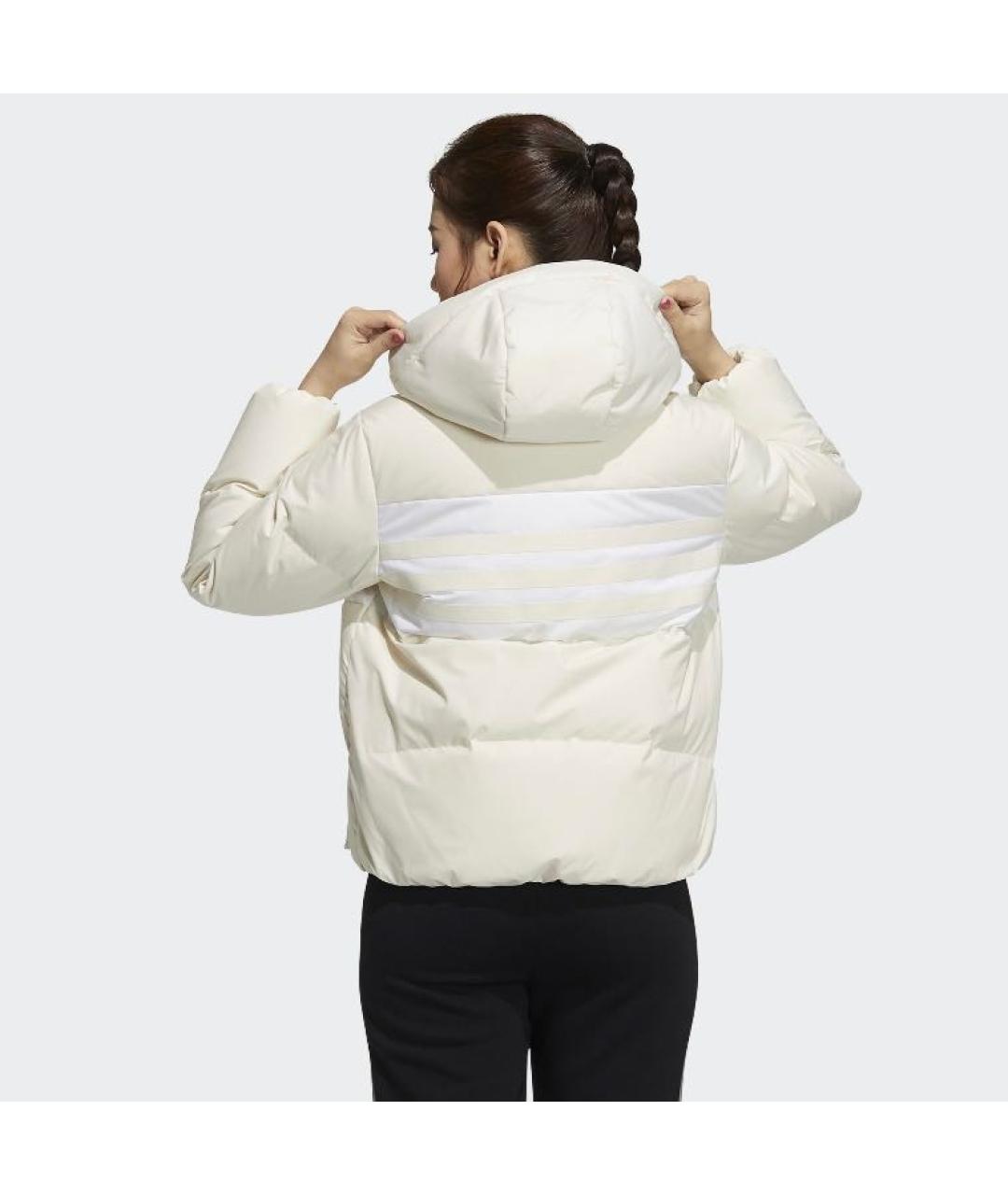 ADIDAS Бежевый полиэстеровый пуховик, фото 3