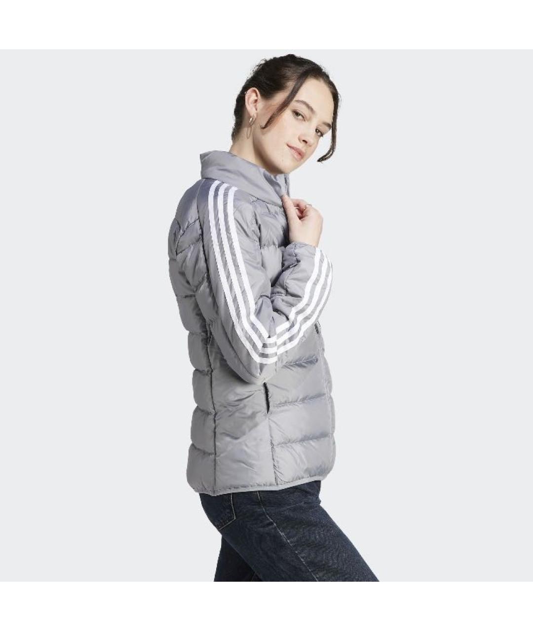 ADIDAS Серая полиэстеровая куртка, фото 4