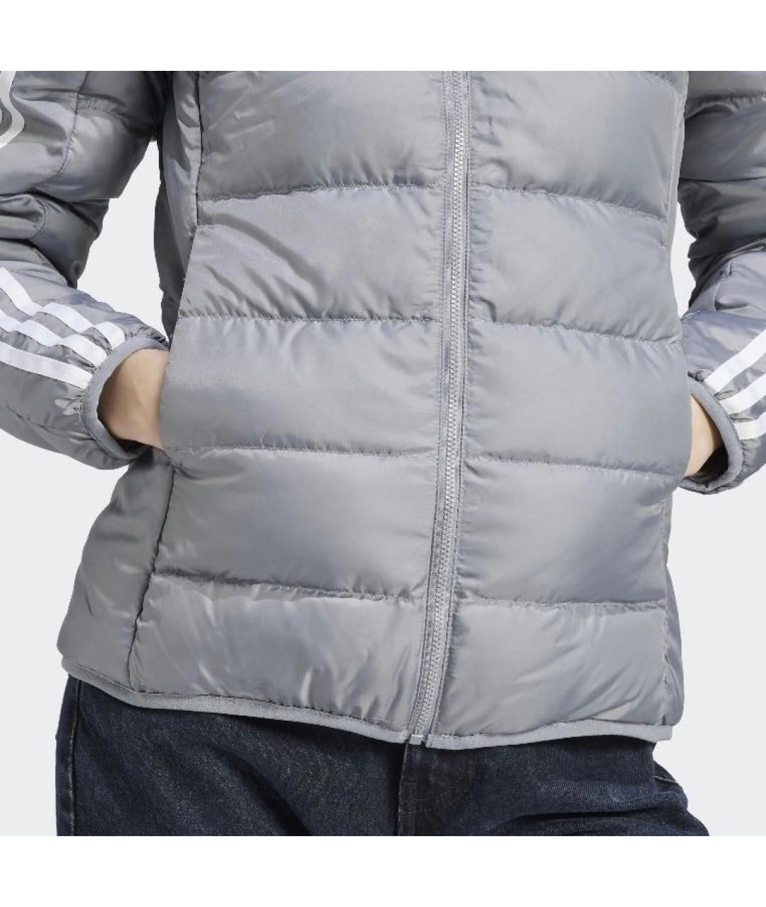 ADIDAS Серая полиэстеровая куртка, фото 5