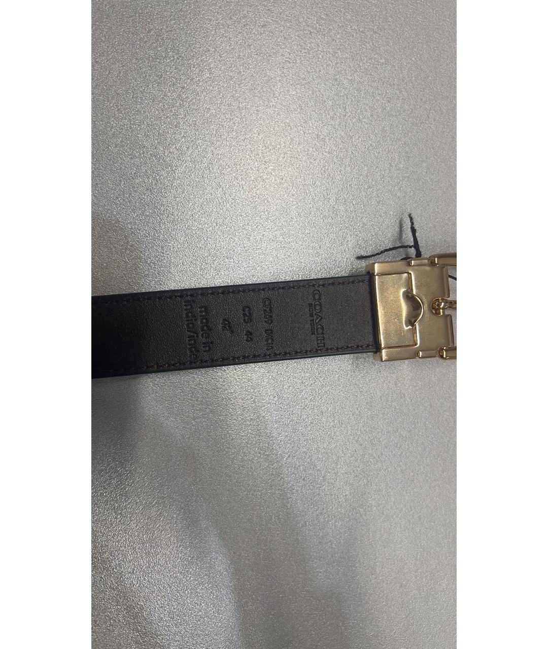 COACH Черный кожаный ремень, фото 3