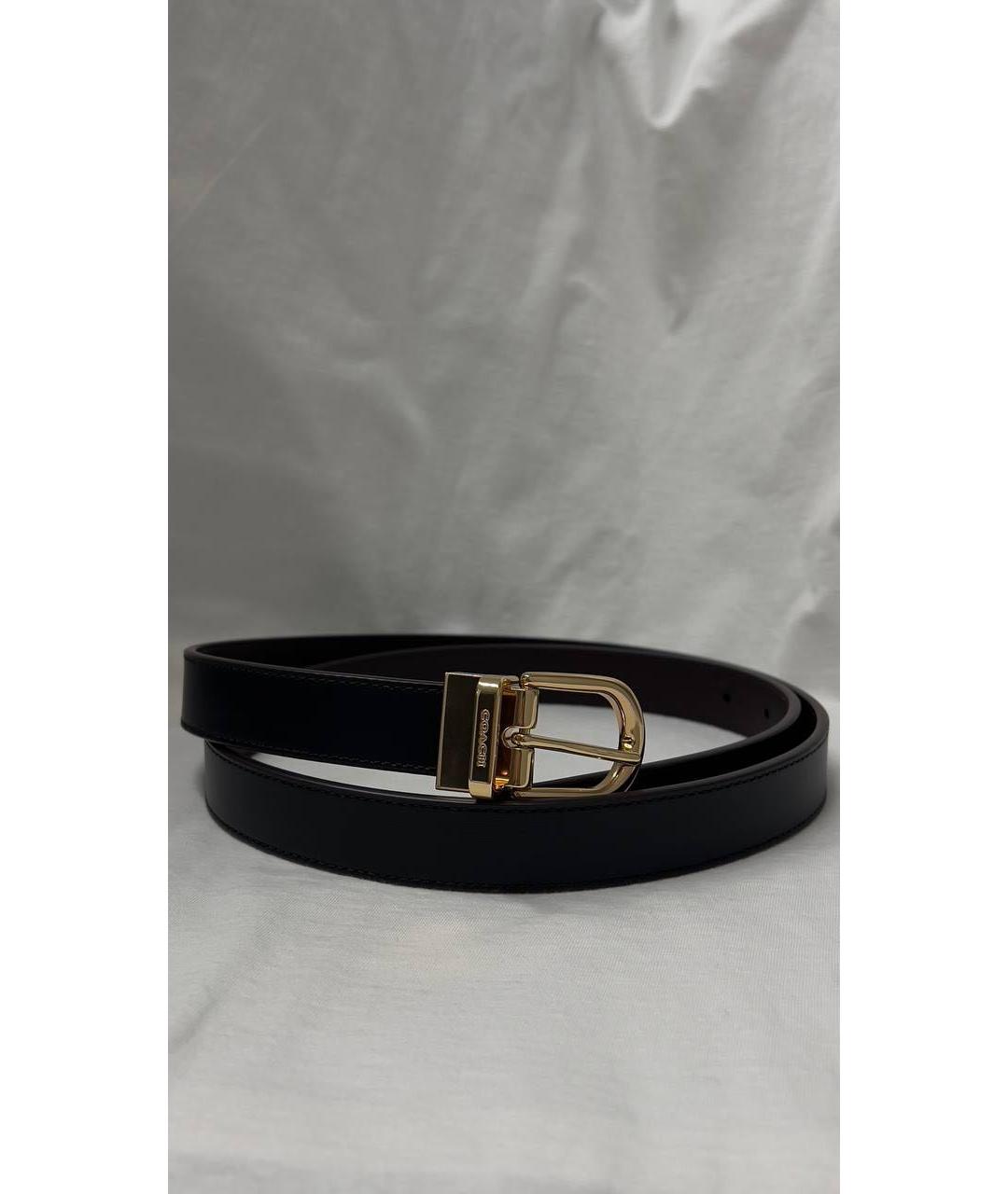 COACH Черный кожаный ремень, фото 5