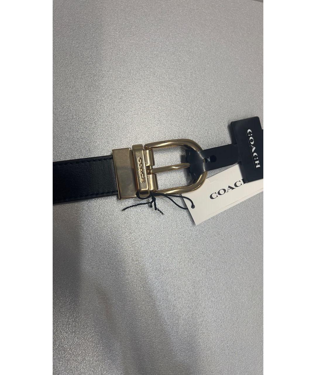 COACH Черный кожаный ремень, фото 2