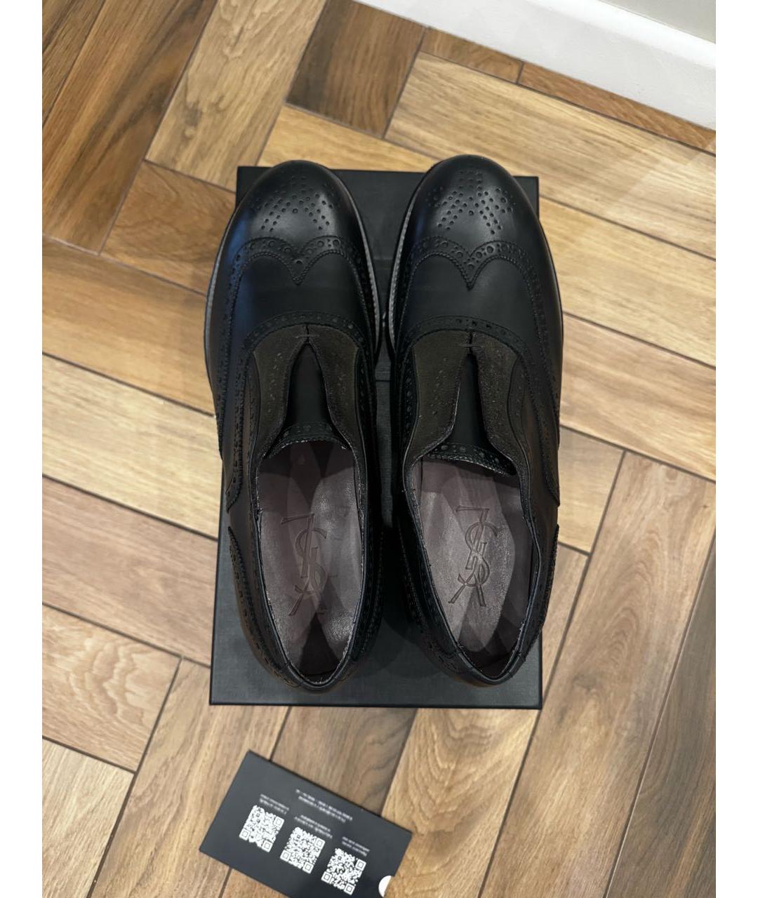 SAINT LAURENT Черные кожаные туфли, фото 3