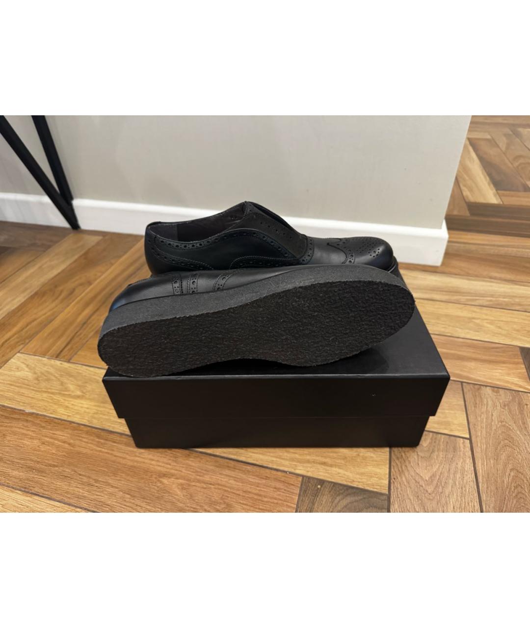 SAINT LAURENT Черные кожаные туфли, фото 5