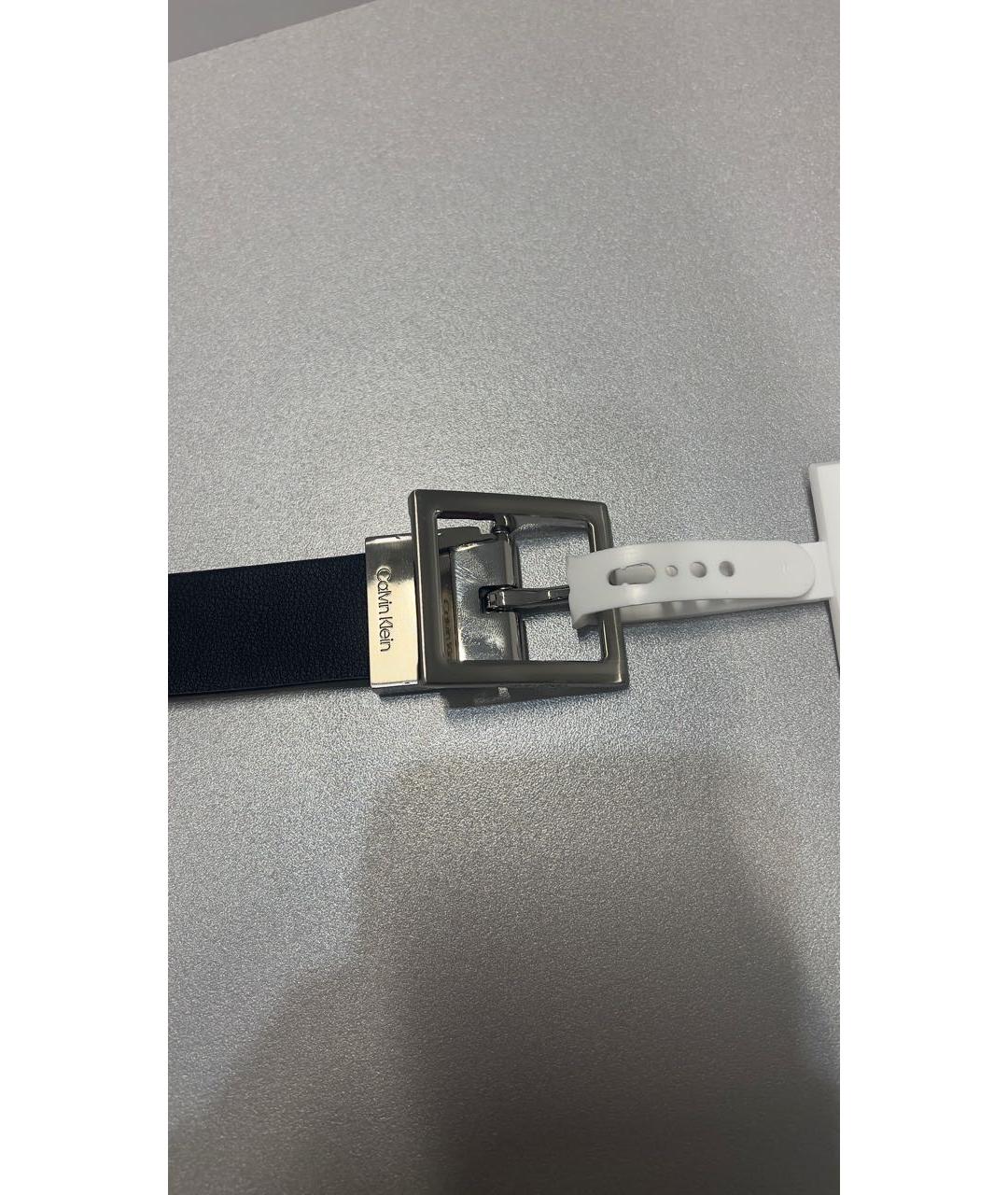 CALVIN KLEIN Черный кожаный ремень, фото 2