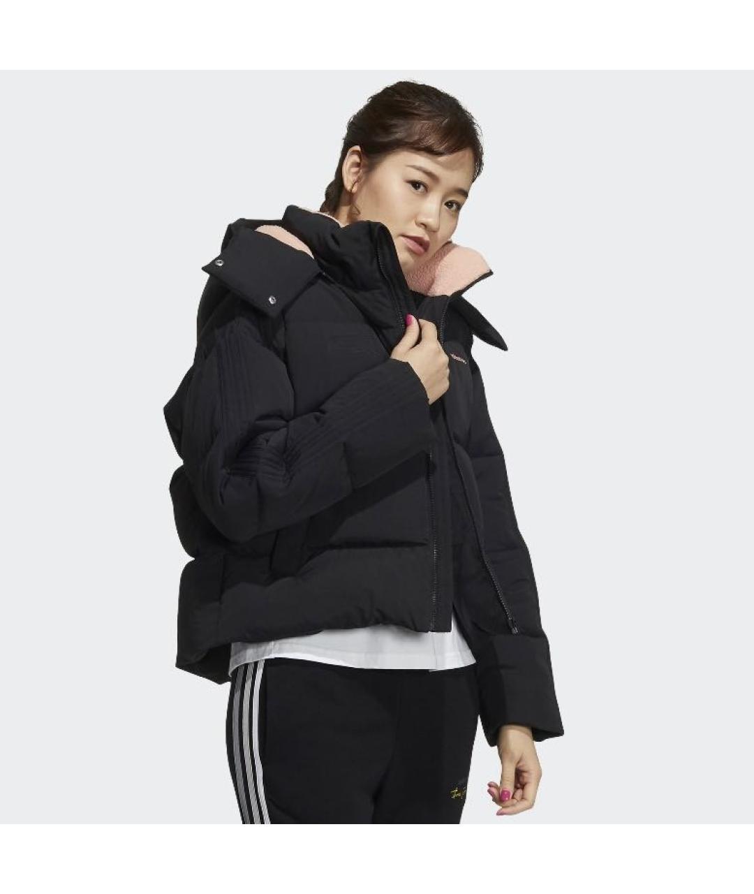 ADIDAS Черный полиамидовый пуховик, фото 4