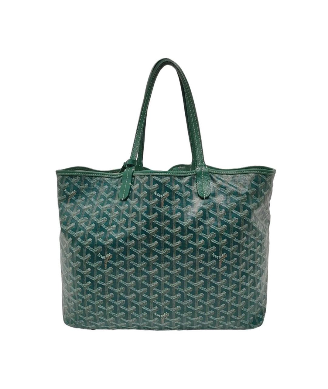 GOYARD Зеленая кожаная сумка тоут, фото 9