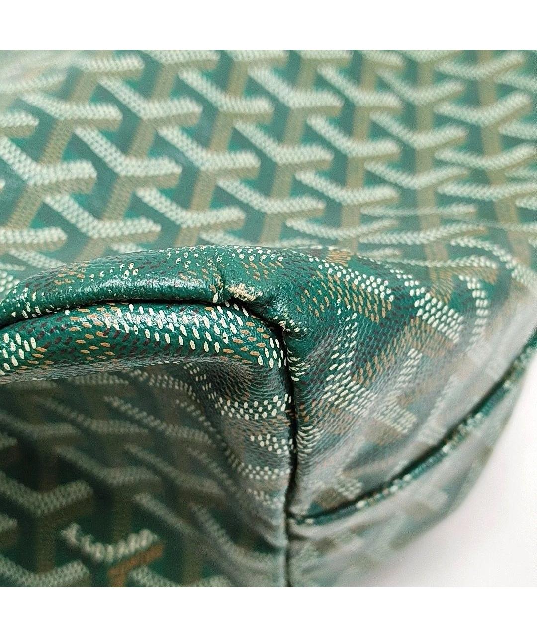 GOYARD Зеленая кожаная сумка тоут, фото 7