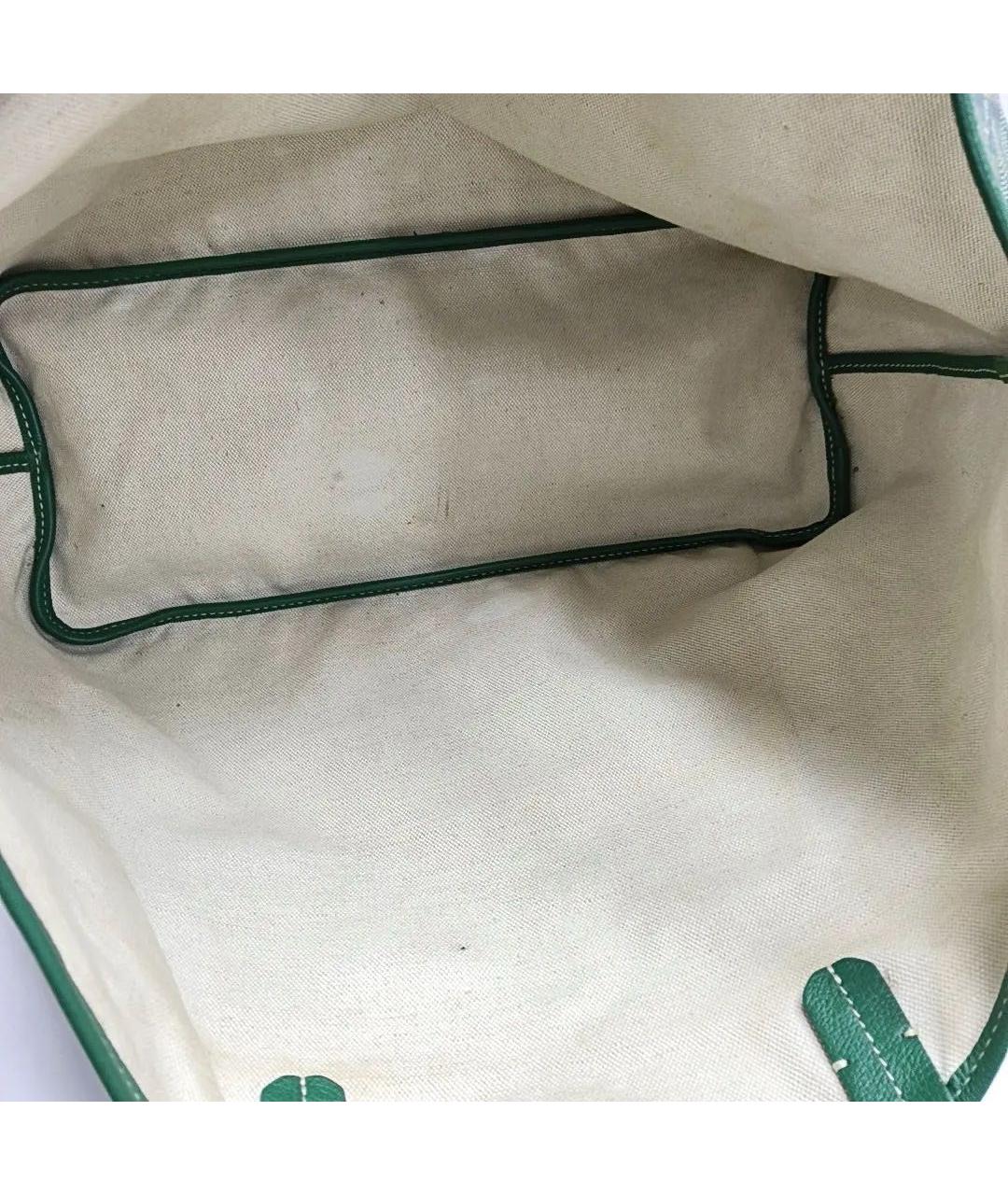 GOYARD Зеленая кожаная сумка тоут, фото 6