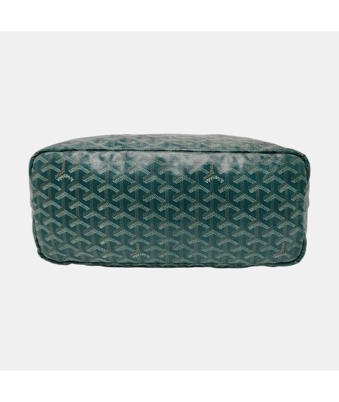 GOYARD Зеленая кожаная сумка тоут, фото 5