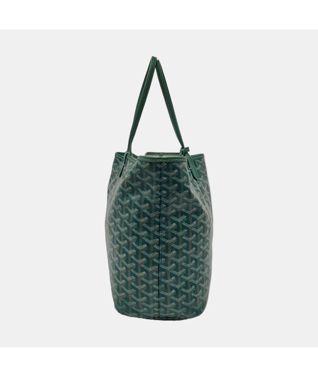 GOYARD Зеленая кожаная сумка тоут, фото 3