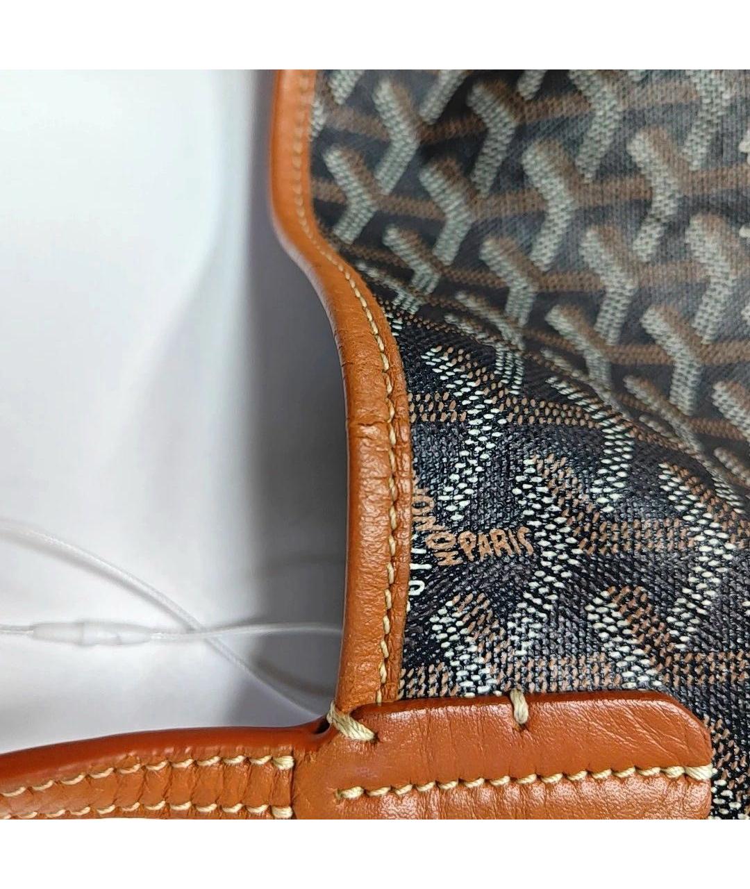 GOYARD Коричневая кожаная сумка тоут, фото 8