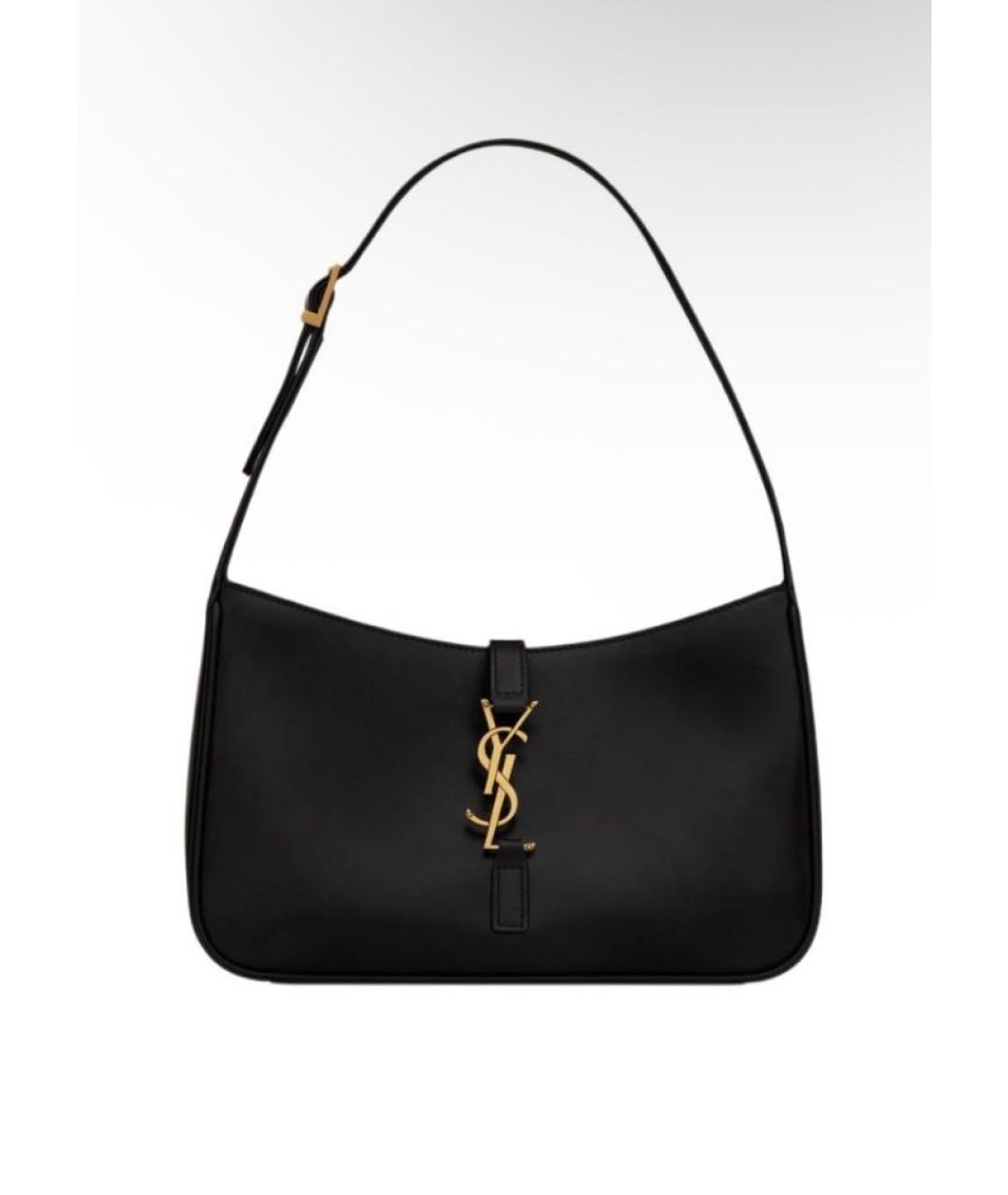 SAINT LAURENT Черная кожаная сумка через плечо, фото 2