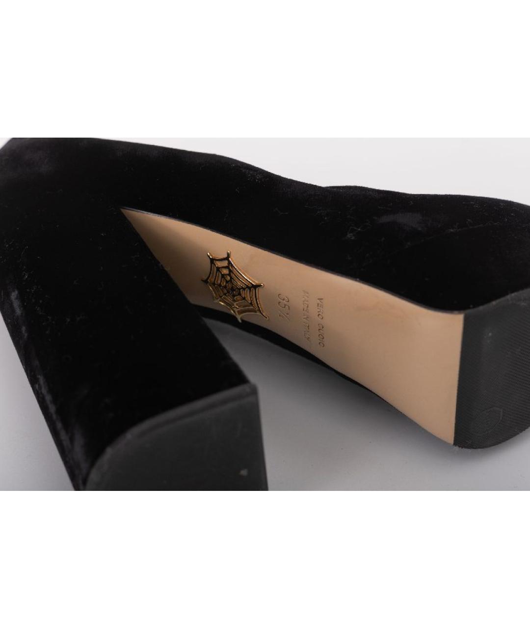 CHARLOTTE OLYMPIA Черные бархатные туфли, фото 7