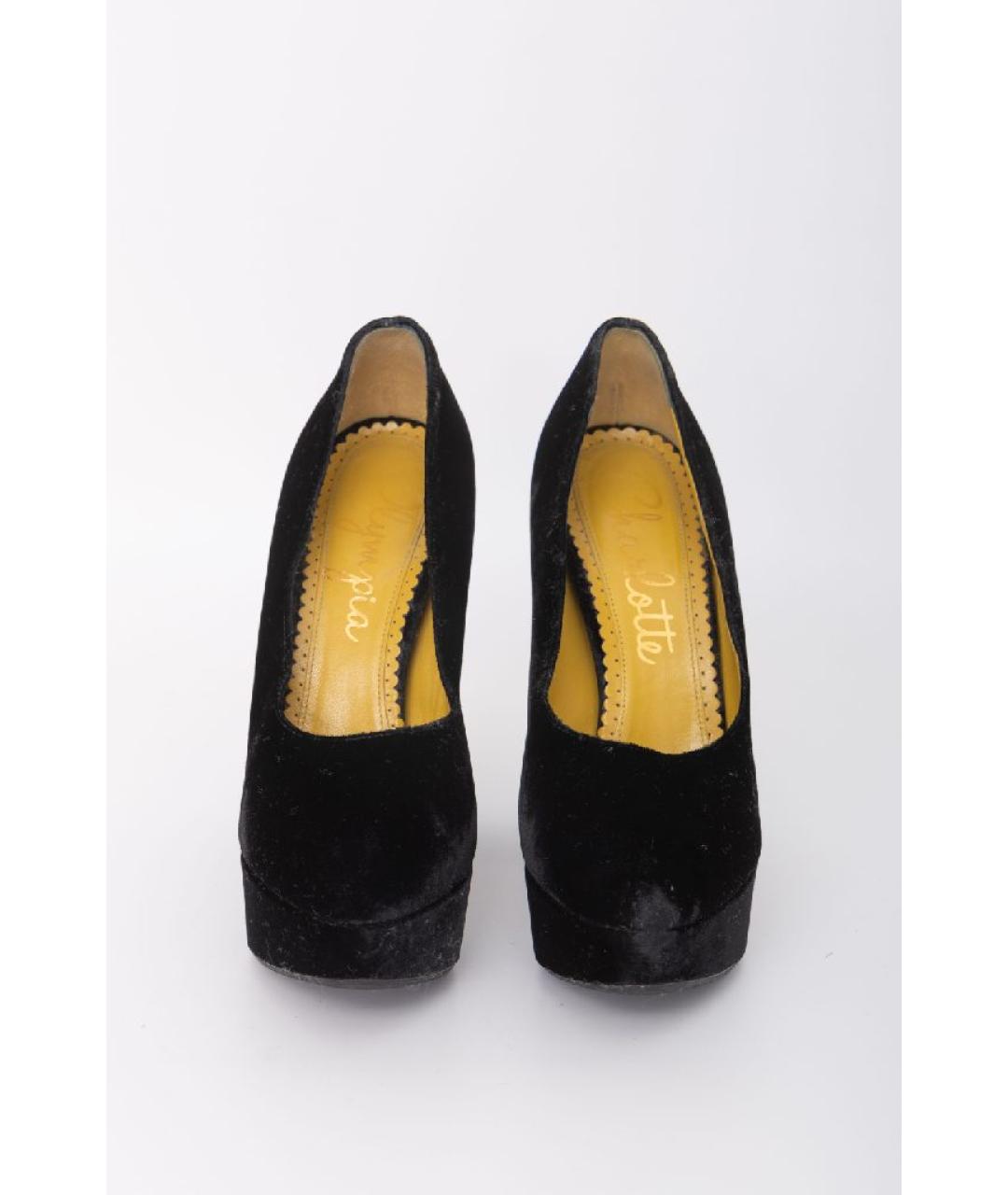 CHARLOTTE OLYMPIA Черные бархатные туфли, фото 2